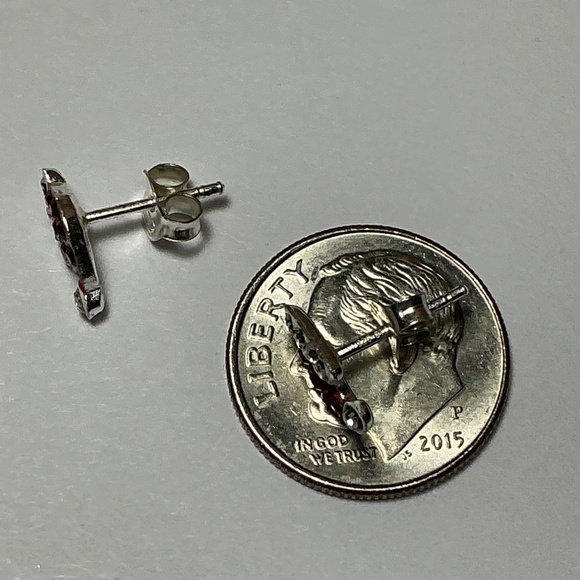 Sterling Silver Santa Hat Stud Earrings - Picture 5 of 5